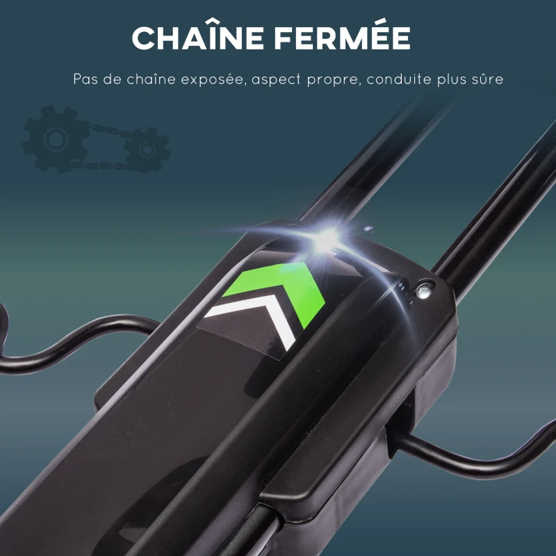 HOMCOM Kart à pédales pour enfant siège réglable 3 positions frein à main enfant de 5 à 12 ans noir