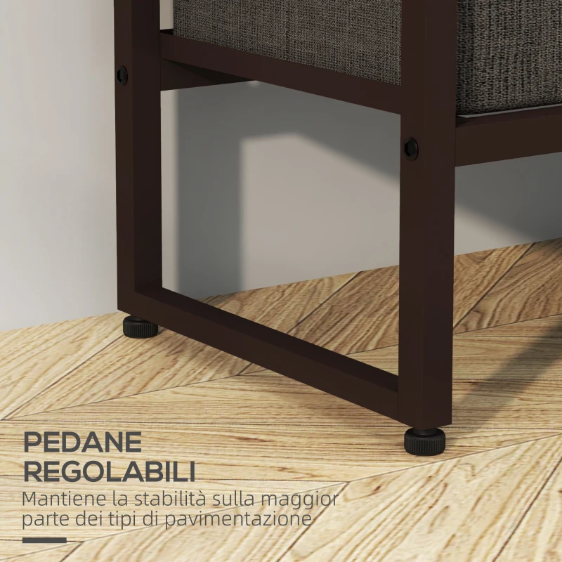 HOMCOM Appendiabiti da Terra con Asta, 3 Cassetti e Ripiani, in Legno MDF e Acciaio, 58.5x30x178 cm, Marrone