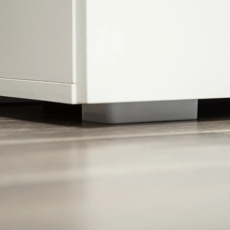 HOMCOM Aufbewahrungsschrank Mehrzweckschrank Kleiderschrank Wäscheschrank Kommode mit Fächer Türen Spanplatte Weiß 70 x 39 x 70 cm