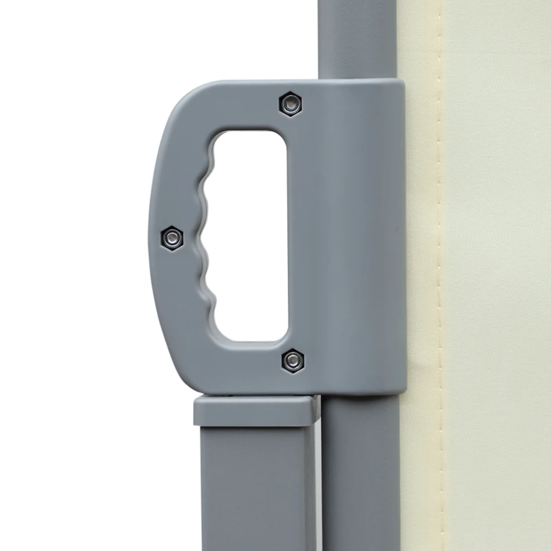 Outsunny Seitenmarkise, Sicht- und Sonnenschutz, Seitenrollo, Polyester, Creme, 6 x 1,6 m