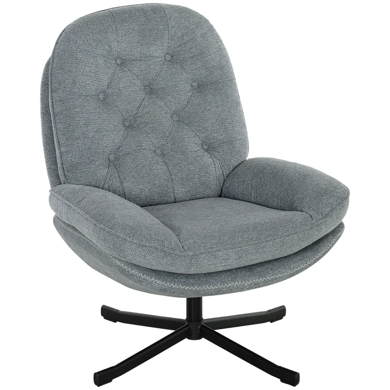 HOMCOM Relaxed Swivel Armchair - Grey