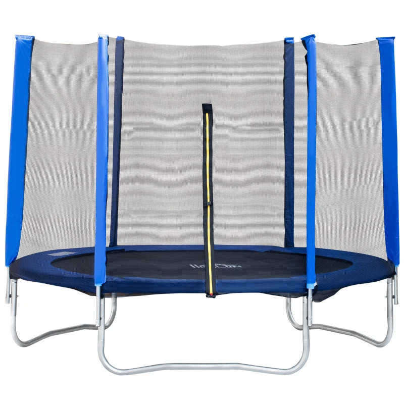 HOMCOM Trampolino Elastico Esterni con Rete di Sicurezza e Pali Imbottiti per Adulti e Bambini, 244x244x205cm