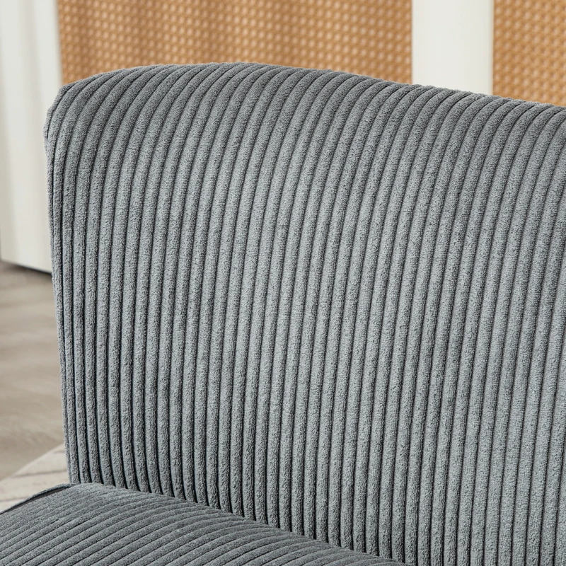 HOMCOM 2-Sitzer Polstersofa, Holz, Samtartiges Polyester, Schaumstoff, 117 x 56,5 x 77 cm, Grau(m-8)