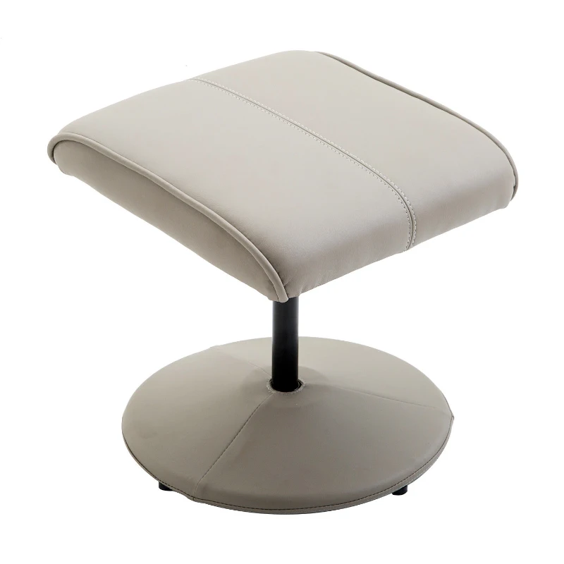 HOMCOM Poltrona Relax Reclinabile con Pouf Poggiapiedi Abbinato e Rivestimento in Finta pelle, 71x78x101cm, Grigia