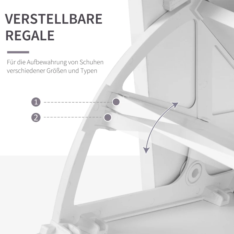 HOMCOM 3 in 1 Garderoben Set Garderobenpaneel Schuhschrank mit Spiegel 2 tlg Weiß