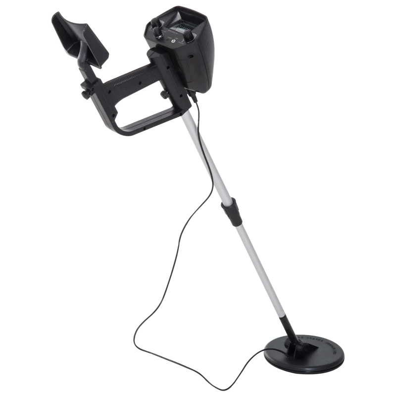 Outsunny Metalldetektor Metallsuchgerät wasserdicht 16,5cm Suchspule Alu ABS 77,5-105x13x24cm