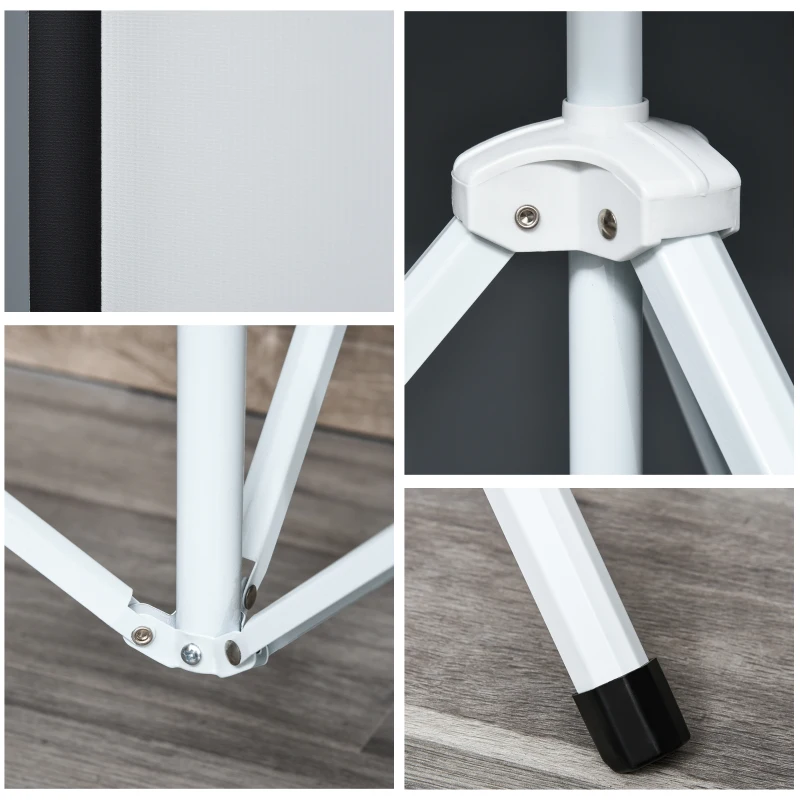 HOMCOM Telo Proiettore da 84 Pollici 4K HD Formato 4:3 con Treppiede Pieghevole e Altezza Regolabile, Schermo Proiettore Portatile, Grandangolo di 160 Gradi, per Casa, Home, Cinema, Esterno, Bianco