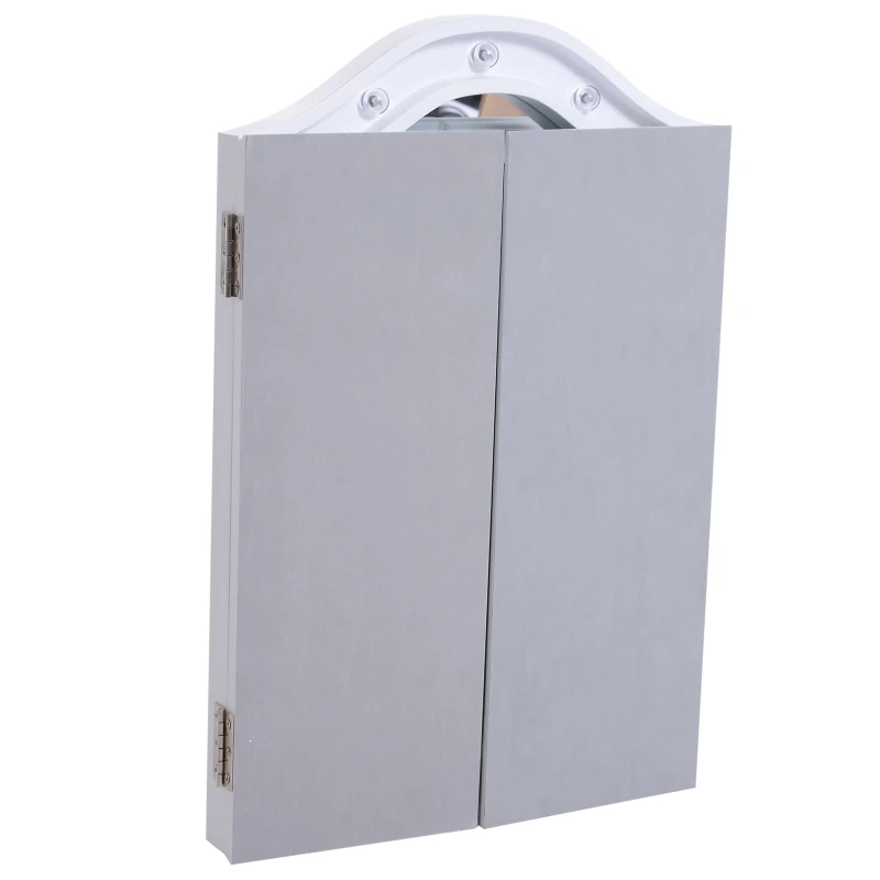 HOMCOM Miroir de Maquillage Miroir de Courtisie Lumière LED Triple de Pliage Charge USB Hollywood MDF Blanc