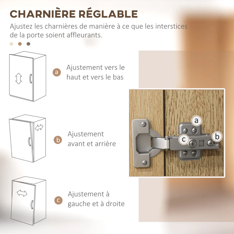 HOMCOM Armoire meuble de cuisine avec 2 tiroirs 2 placards 4 niches étagères réglables et passe-câbles H170 cm noir naturel