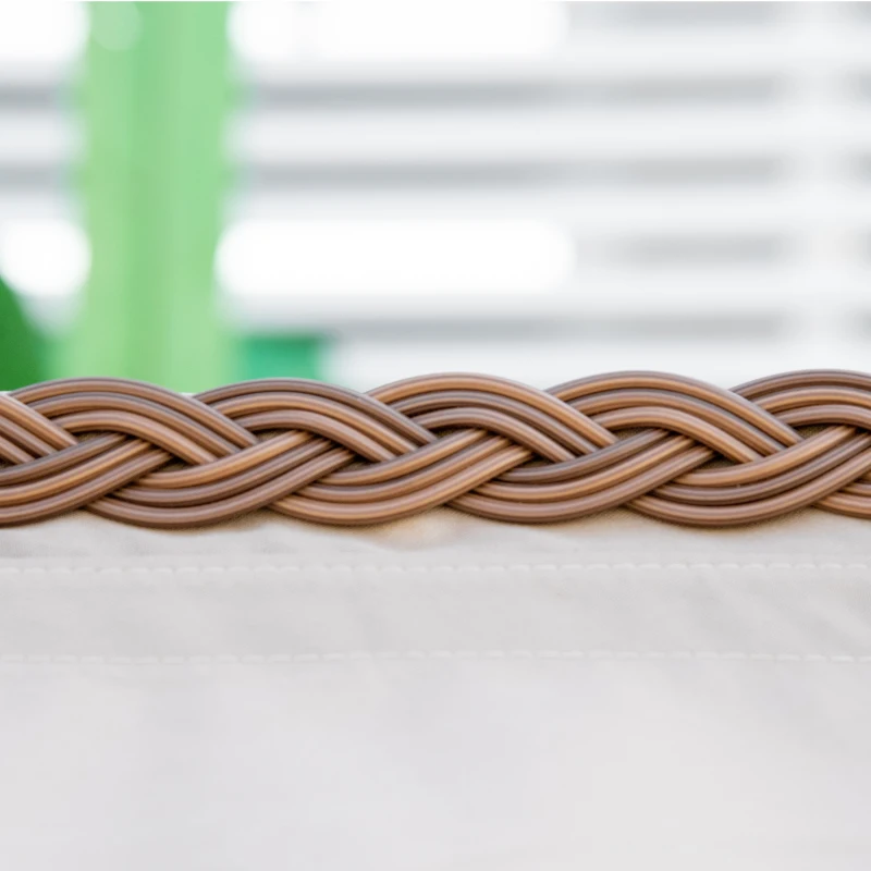 Outsunny Strandkorb 3-Sitzer Sonnenliege mit Dach 2 Klapptischen Fußstütze Chaiselongue 5-stufige Rückenlehne XXL Polyrattan Natur 150 x 79 x 160 cm