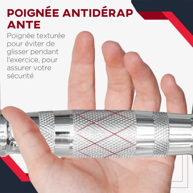 HOMCOM Ensemble d'haltères courtes hexagonaux total 16 Kg - entraînement musculaire & haltérophilie - métal caoutchouc noir