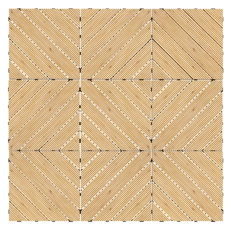 Outsunny 9 Pcs Garden Decking Tiles Wooden Outdoor Flooring Tiles for Patio, Balcony, Terrace, Hot Tub, Yellow