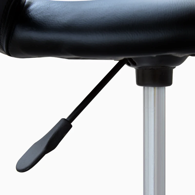 HOMCOM Sgabello da Lavoro Girevole Sgabello da Sala Salone Moderno Altezza Regolabile Ecopelle 50 × 54 × 66-78cm Nero