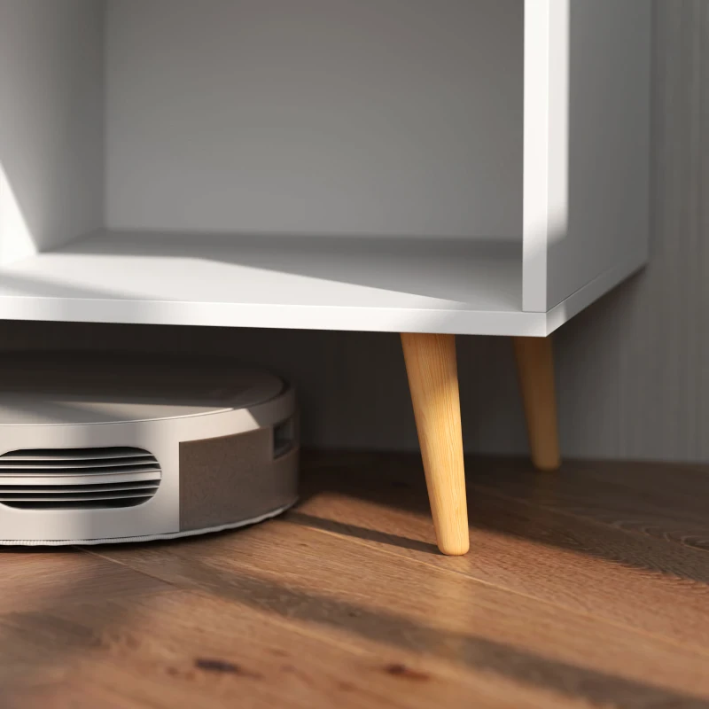 HOMCOM Mueble de TV para Televisores de hasta 60" Mesa para TV de Salón Comedor Moderna con Armario y 3 Compartimentos 120x40x55 cm Blanco