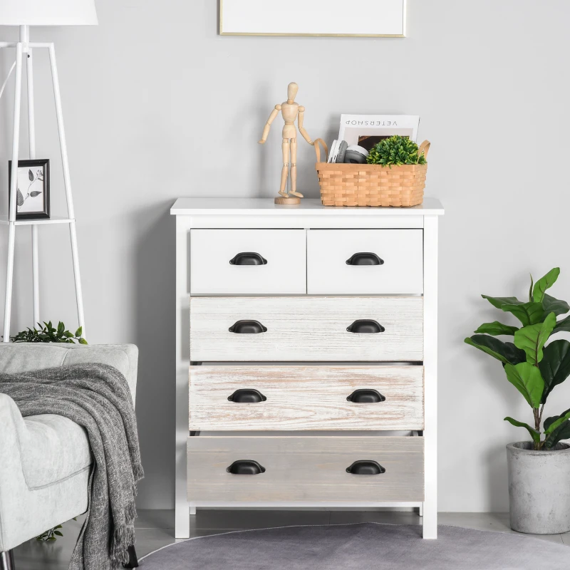 HOMCOM Chest of Drawers,5 Drawers Storage Cabinet Bedroom Clothes Closet Living Room Organizer