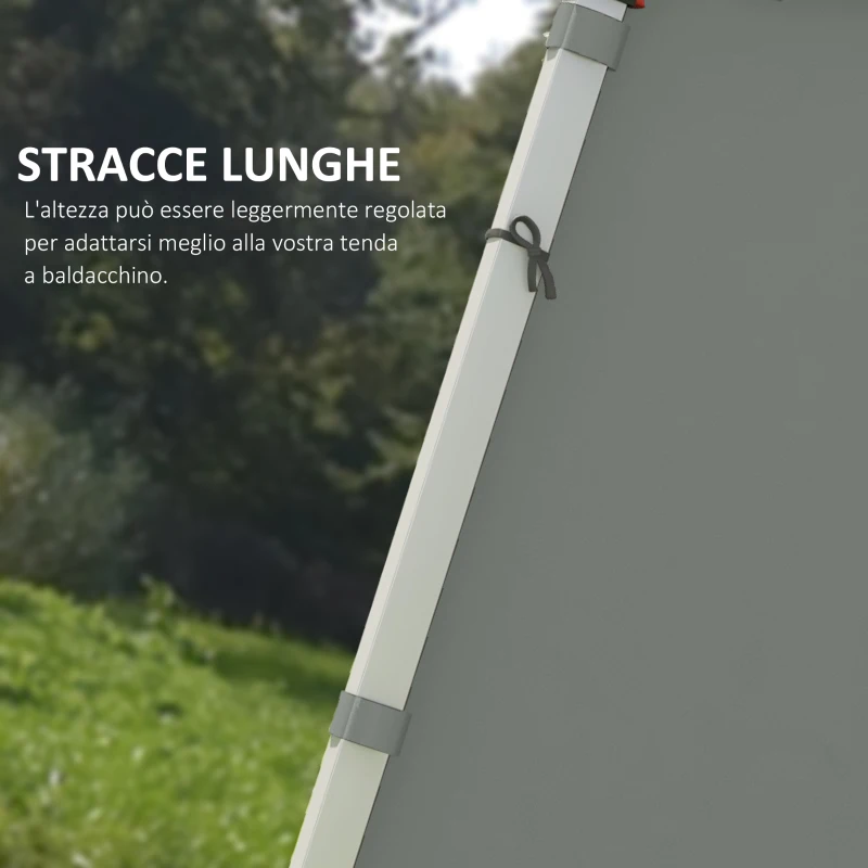 Outsunny Set 2 Pareti Gazebo 3x3 e 3x6 m in Tessuto Oxford con Porte a Cerniera, 295x195 cm, Grigio Scuro