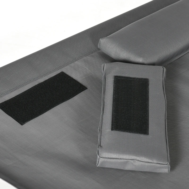 Outsunny Lettino Prendisole Reclinabile a 2 Posti in Acciaio con Cuscino e Tetto Parasole, 210x140x177 cm, Grigio