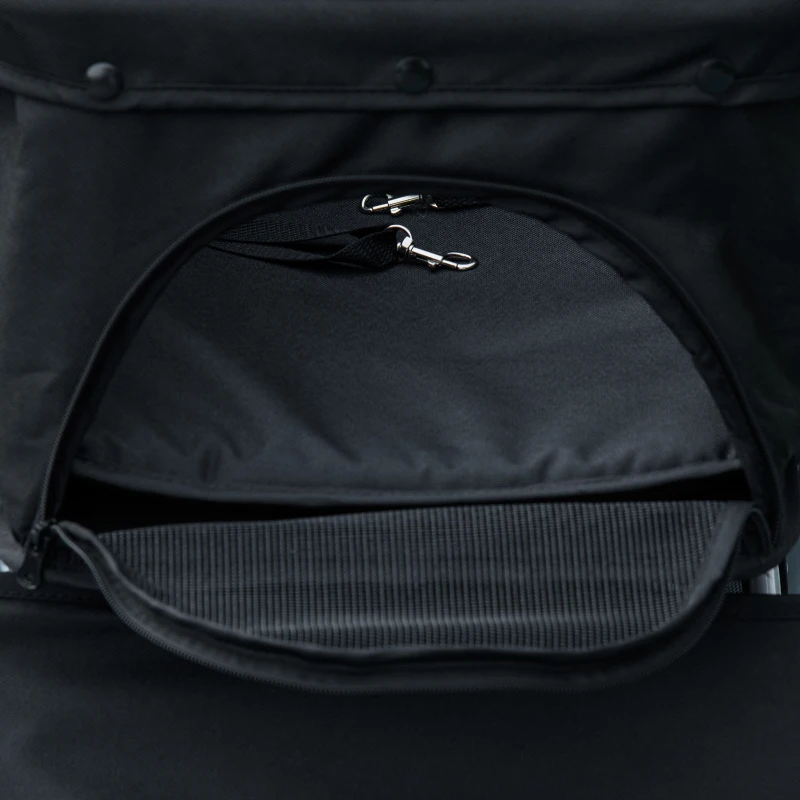 PawHut Poussette buggy pliable chien chat panier et sac de rangement attaches sécurité housse réglable acier Oxford noir