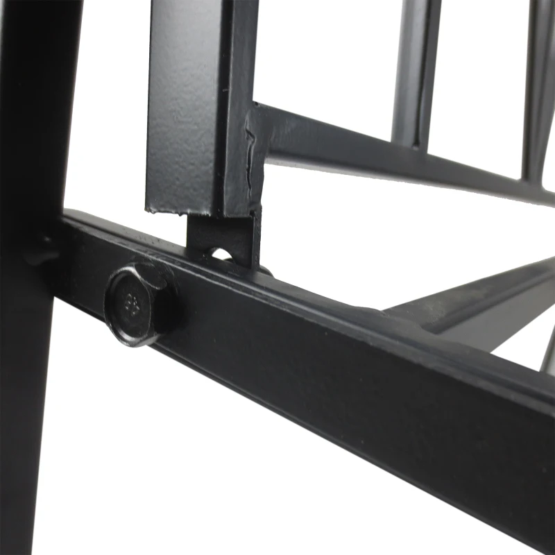 Outsunny Panchina da Giardino da 2 Posti con Pergolato, in Metallo, 115 x 59 x 203 cm, Nero