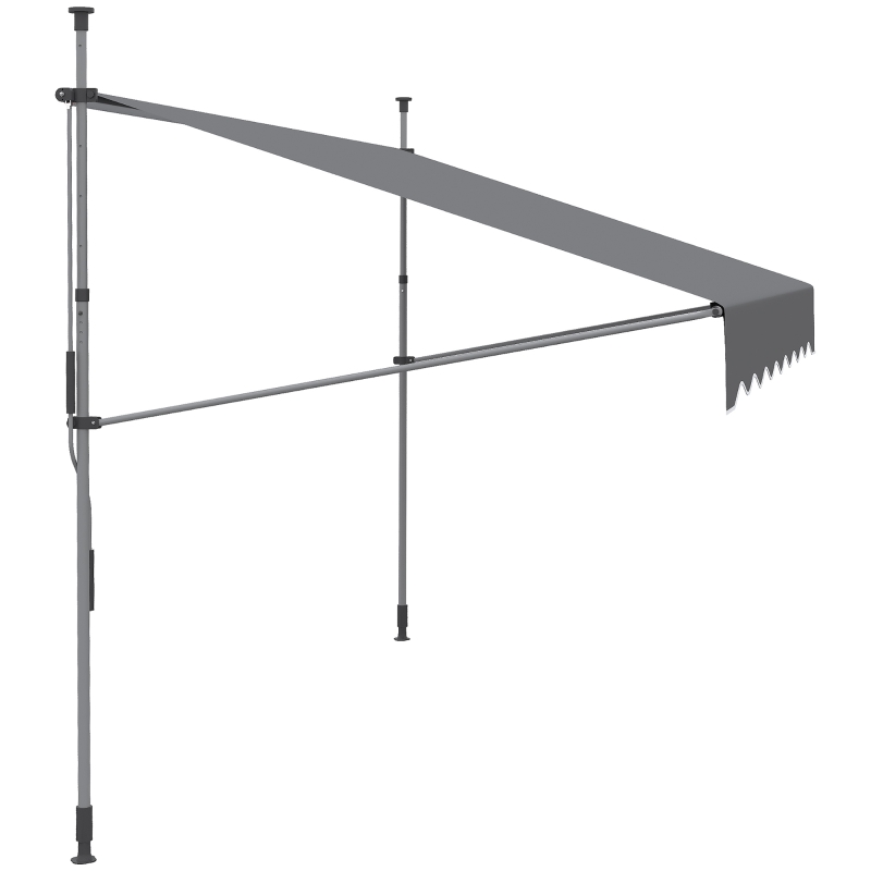 Outsunny Store banne manuel rétractable inclinaison réglable installation rapide  sans trous à percer 3 x 1,5 x 3,1 m