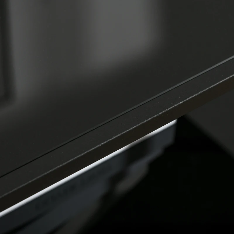 HOMCOM Couchtisch mit Ablage, verstellbare Füße, Stahlrahmen, Glasplatte, 100 x 55 x 45,5 cm, Schwarz