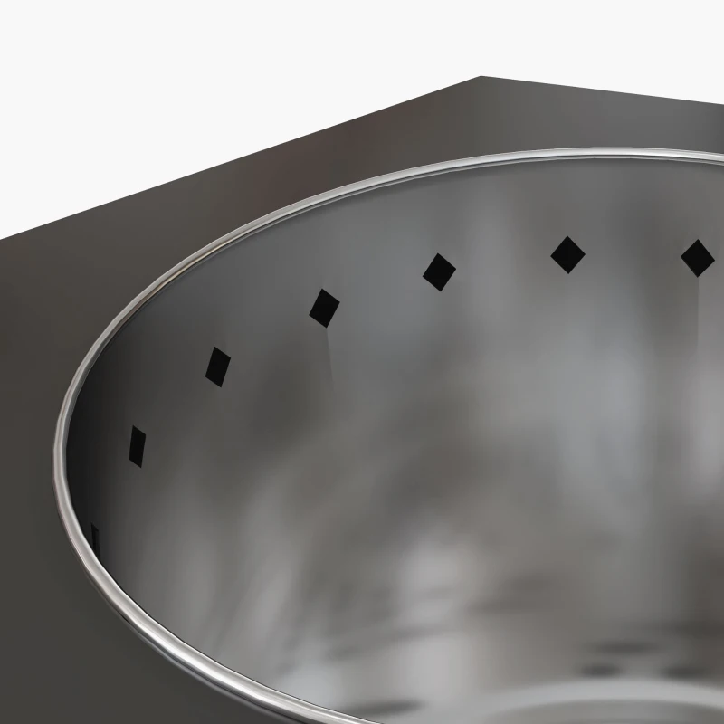 Outsunny Feuerschale Feuerstelle Feuertonne, inkl. Schürhaken, 45 x 38,8  x 46,5 cm, Silber + Schwarz