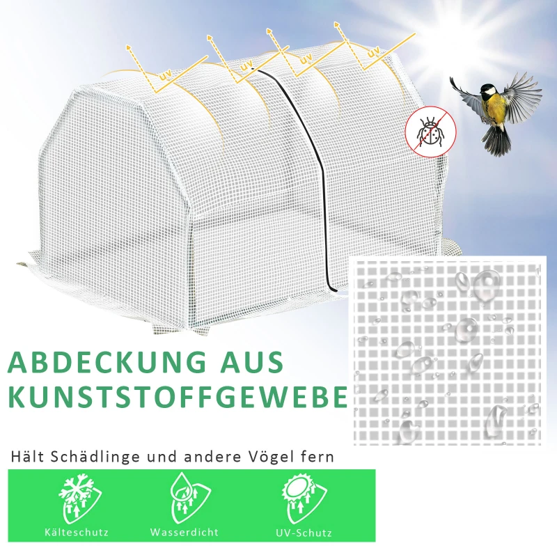 Outsunny Mini Gewächshaus, wetterbeständig, leicht zu transportieren, 99 cm x 71 cm x 60 cm, Folientunnel, Grün