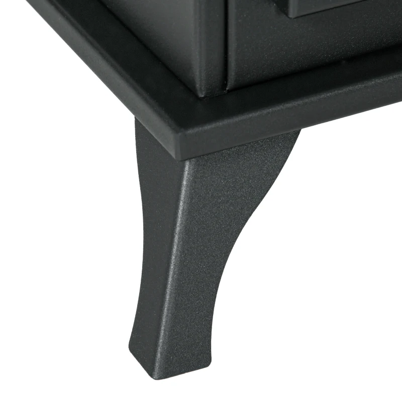 HOMCOM Estufa de Bioetanol de Pie con Tanque de 0,9 L Apagallamas de Acero Inoxidable Tiempo de Combustión 3H 45x28x54 cm Negro