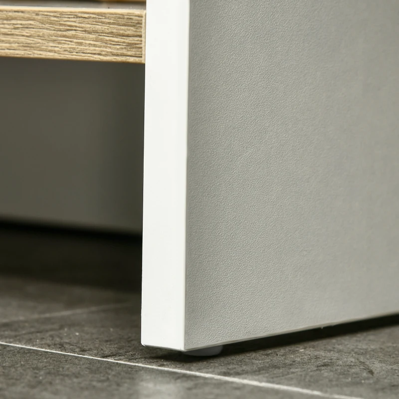 kleankin Mueble Bajo Lavabo Mueble de Lavabo Moderno Mueble de Baño con Compartimentos y Puerta 77x45x60 cm Blanco y Natural