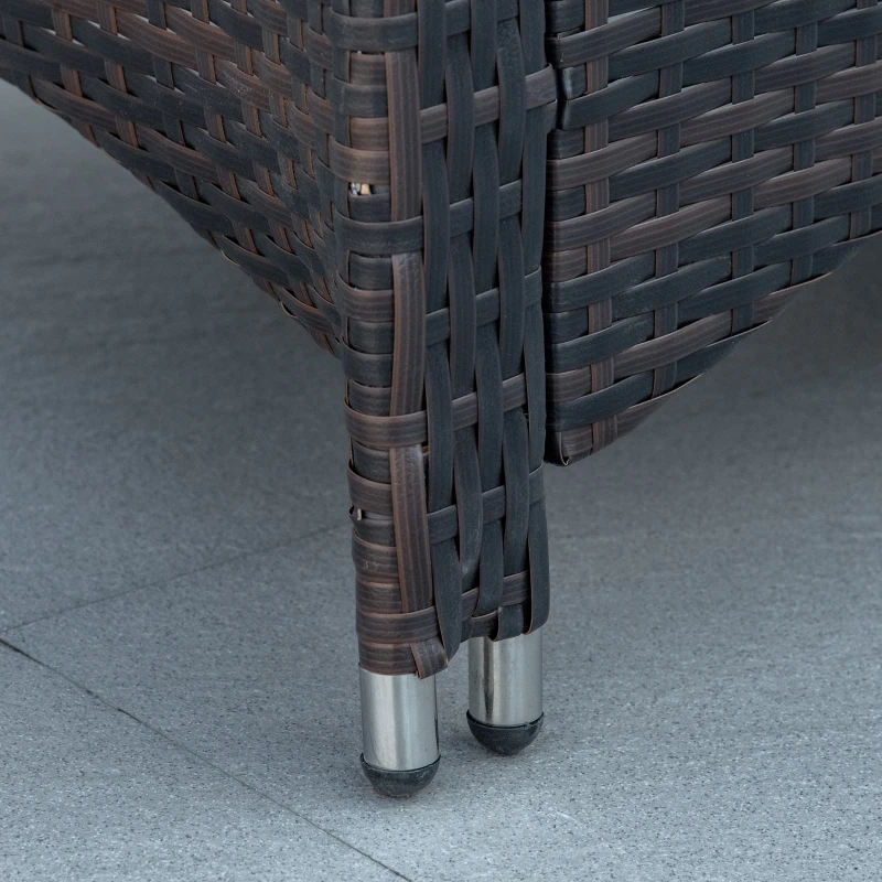 Outsunny Set Mobili da Giardino in Rattan PE con Tavolino e 2 Sedie con Cuscini Sfoderabili, Marrone e Crema