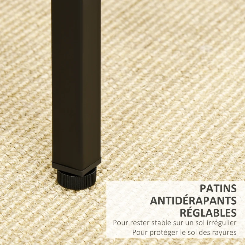 HOMCOM Ensemble table de bar industriel + 4 tabourets repose-pieds en bois couleur chêne cadre en métal noir