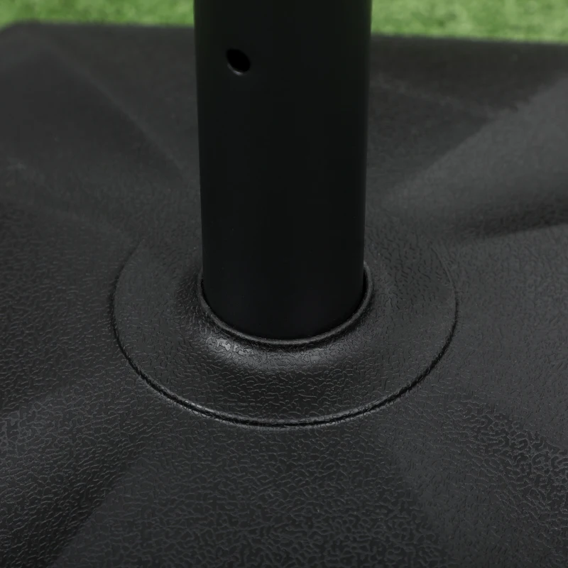 Outsunny Schirmständer, 18 kg, Zementfüllung, kompakte Form, Kunststoffgehäuse, schwarz, 45,5 x 45,5 x 33 cm