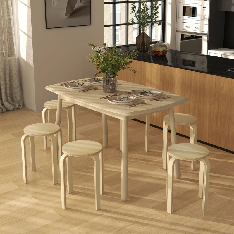 HOMCOM Ensemble de 6 tabourets empilables modernes ronds pour la cuisine, la salle à manger, le bureau, Ø40 x 45H cm