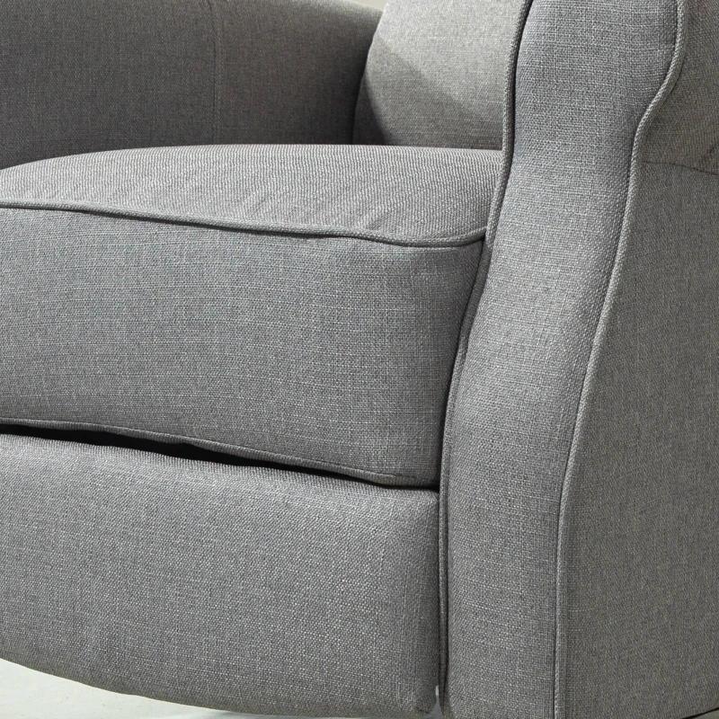 HOMCOM Sillón Relax Reclinable Manual Tapizado en Lino Sintético con Reposapiés Retráctil Carga 150 kg Gris