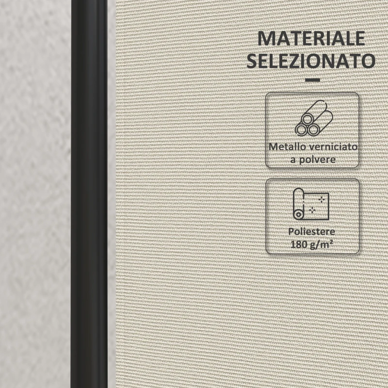 Outsunny Paravento da Esterno e Interno a 4 Pannelli Pieghevole, 221x50x172cm, Crema
