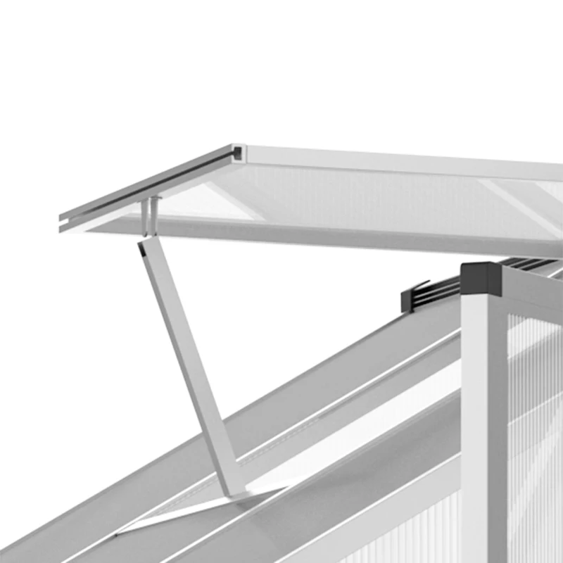 Outsunny Serre de Jardin Aluminium Polycarbonate 4,6 m² dim. 2,42L x 1,9l x 1,95H m Lucarne Porte loquet(m-8)