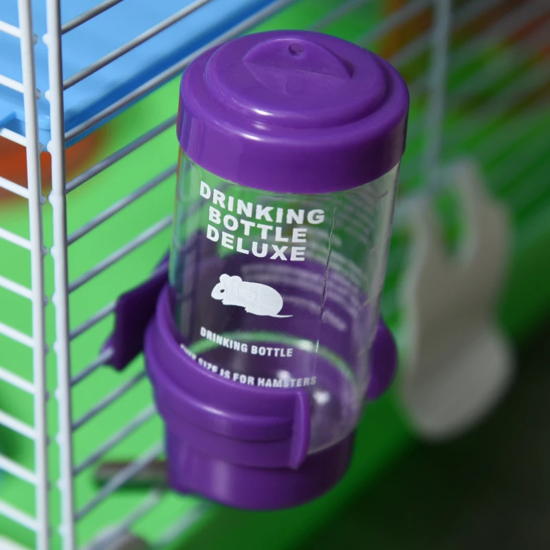 PawHut Gabbia per Criceti a 5 Livelli con Tubi, Ruota, Scale, Casetta e Bottiglia, Gabbietta per Roditori in Metallo, PP e PS, 46x30x58 cm, Verde