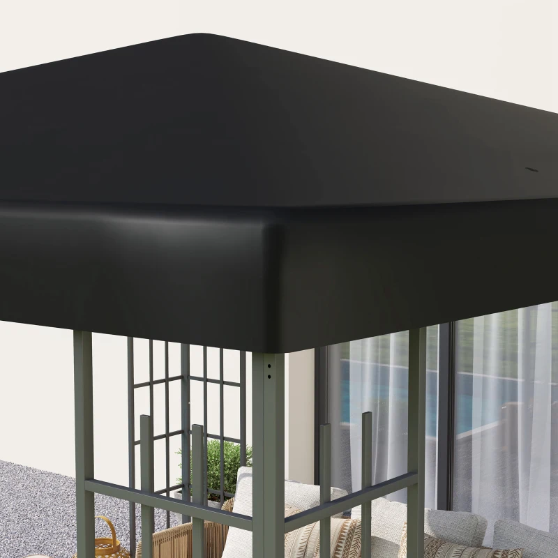 Outsunny 3 x 3(m) Gazebo Frame Replacement - Black