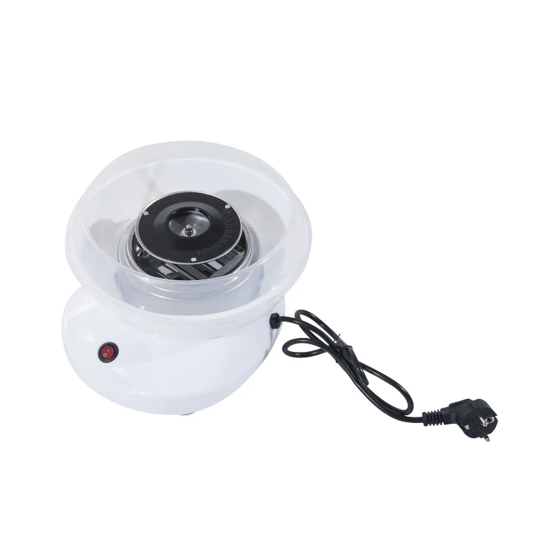 HOMCOM Máquina de Algodón de Azúcar de Uso doméstico de Polipropileno Acero Inox. y Aluminio 450W-550W 27x26x18cm Blanco