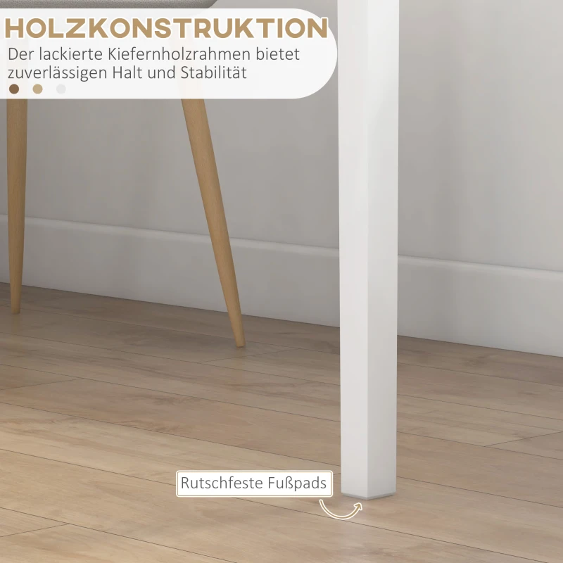 HOMCOM Küchentisch Esstisch Quadratischer Tisch, modernes Design, 75 cm x 75 cm x 76 cm, Weiß