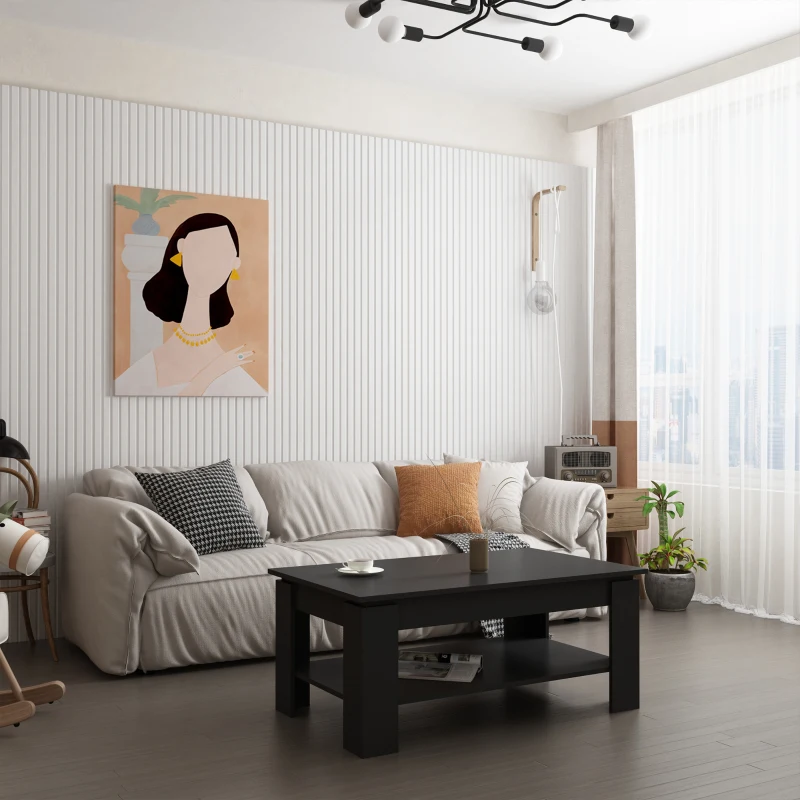 HOMCOM Tavolino da Caffè da Salotto Soggiorno Moderno Design Portata 60kg