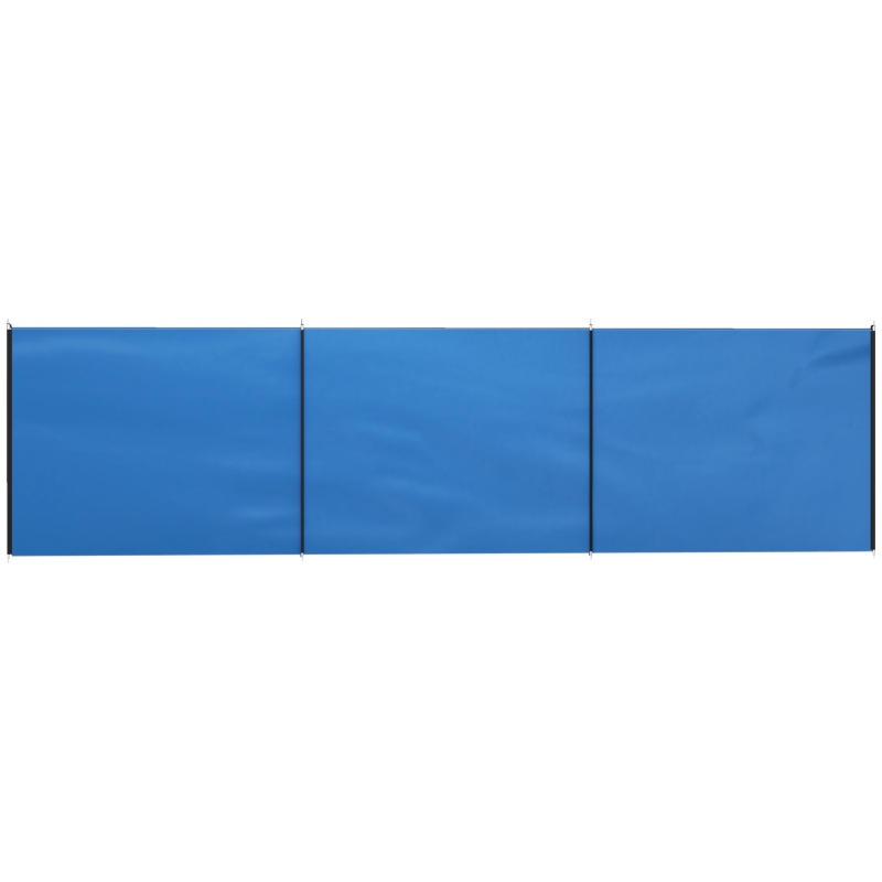Outsunny 4 Pole Camping Windbreaks, Beach Wind Shield Shelter with Carry Bag and Steel Poles, Outdoor Caravan Privacy Shield, 540cm x 150cm, Blue