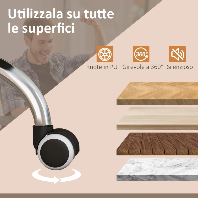 Vinsetto Poltrona da Ufficio Massaggiante e Riscaldata, Reclinabile con Poggiapiedi, Finta Pelle Marrone Chiaro