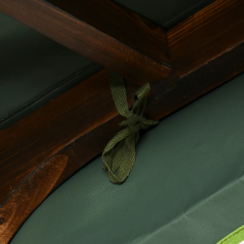 Outsunny 2-Person Garden Swing Chair, Outdoor Hanging Wooden Porch Bench w/ Adjustable Canopy and Side Trays for Patio, Poolside, Backyard