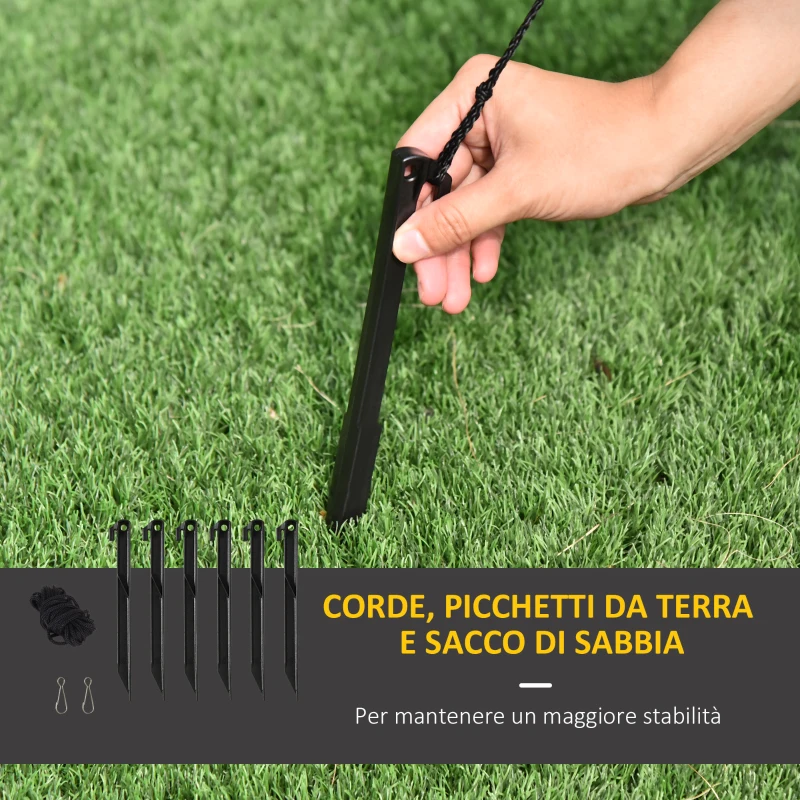 HOMCOM Babbo Natale Gonfiabile con Slitta e 2 Renne, Addobbi di Natale in Tessuto Poliestere Impermeabile con Luci a LED 240x57x112cm