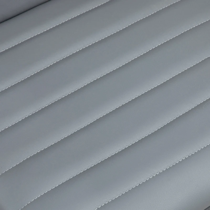 HOMCOM Höhenverstellbarer Salonstuhl mit Rückenlehne, Drehstuhl, Metall, Kunstleder, 48 x 52 x 78-90 cm, Hellgrau