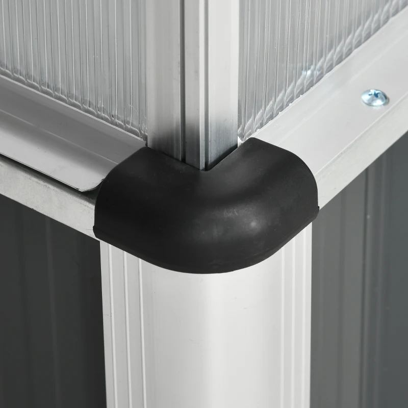 Outsunny Hochbeet mit Aufsatz, Mini-Gewächshaus, wetterbeständig, 80 cm x 50 cm x 74 cm, Silber + Transparent