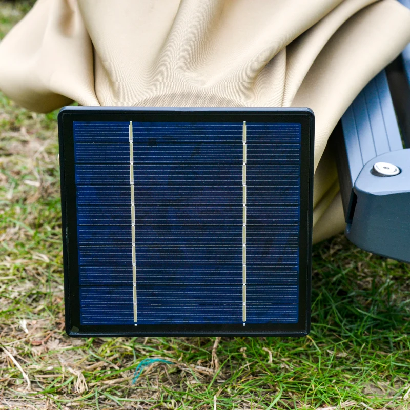 Outsunny Parasol déporté carré parasol LED inclinable pivotant 360° manivelle piètement acier dim. 3L x 3l x 2,74H m beige