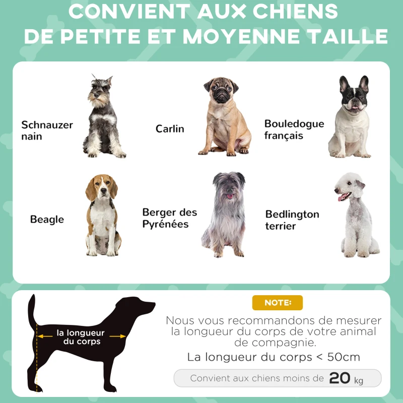 PawHut Lit pour chien chat sur pieds grand confort velum anti-UV oxford sac de transport inclus 76 x 61 x 69,5 cm gris