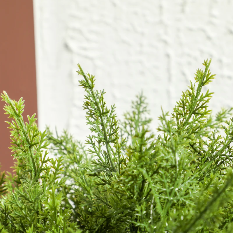 HOMCOM Pianta Finta Albero Cedro con Vaso Incluso per Interno ed Esterno, Altezza 55 cm, Verde